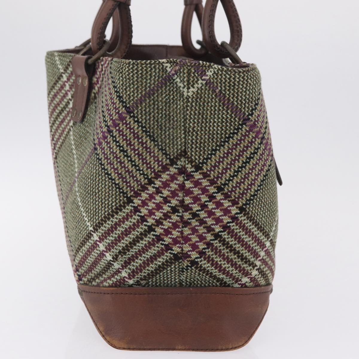 BURBERRY Tote Bag Wool Green