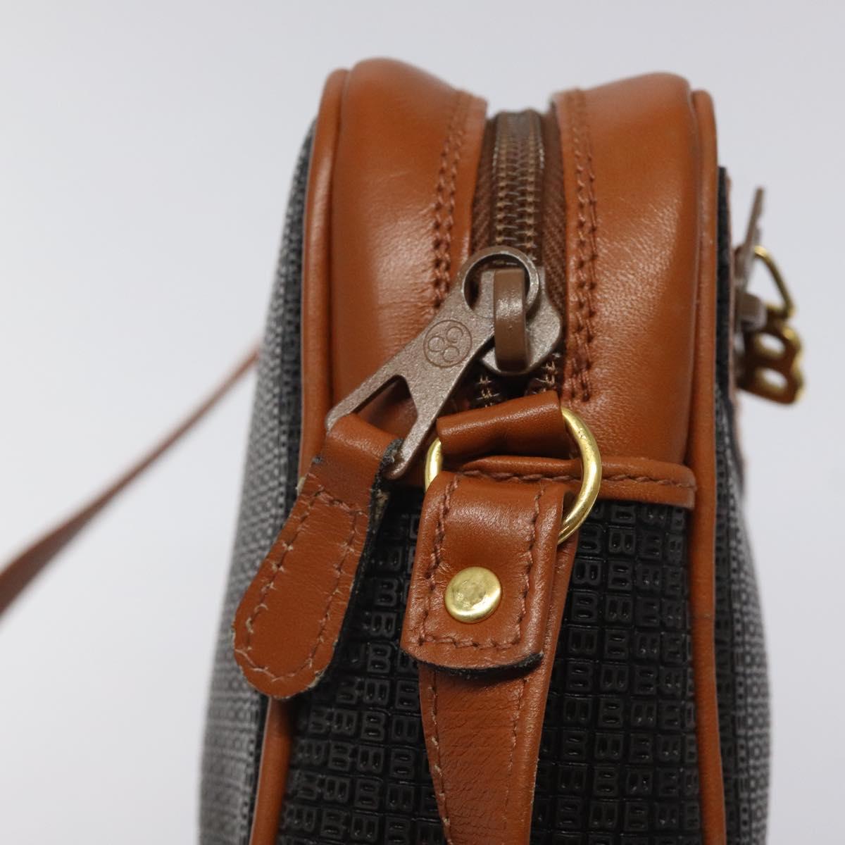BALLY Shoulder Bag PVC Leather Brown Gold