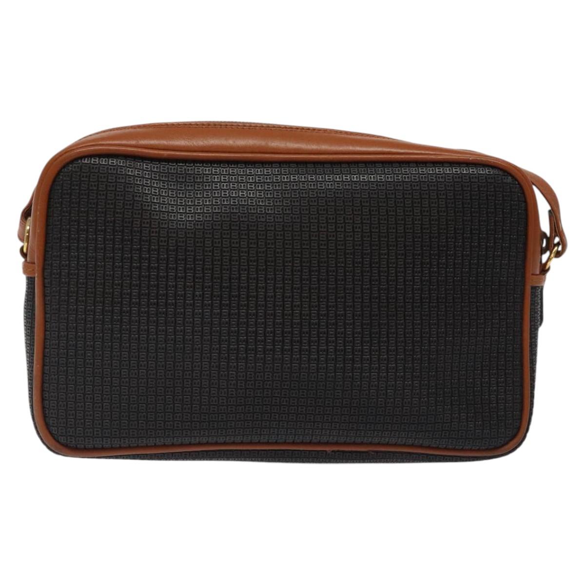 BALLY Shoulder Bag PVC Leather Brown Gold