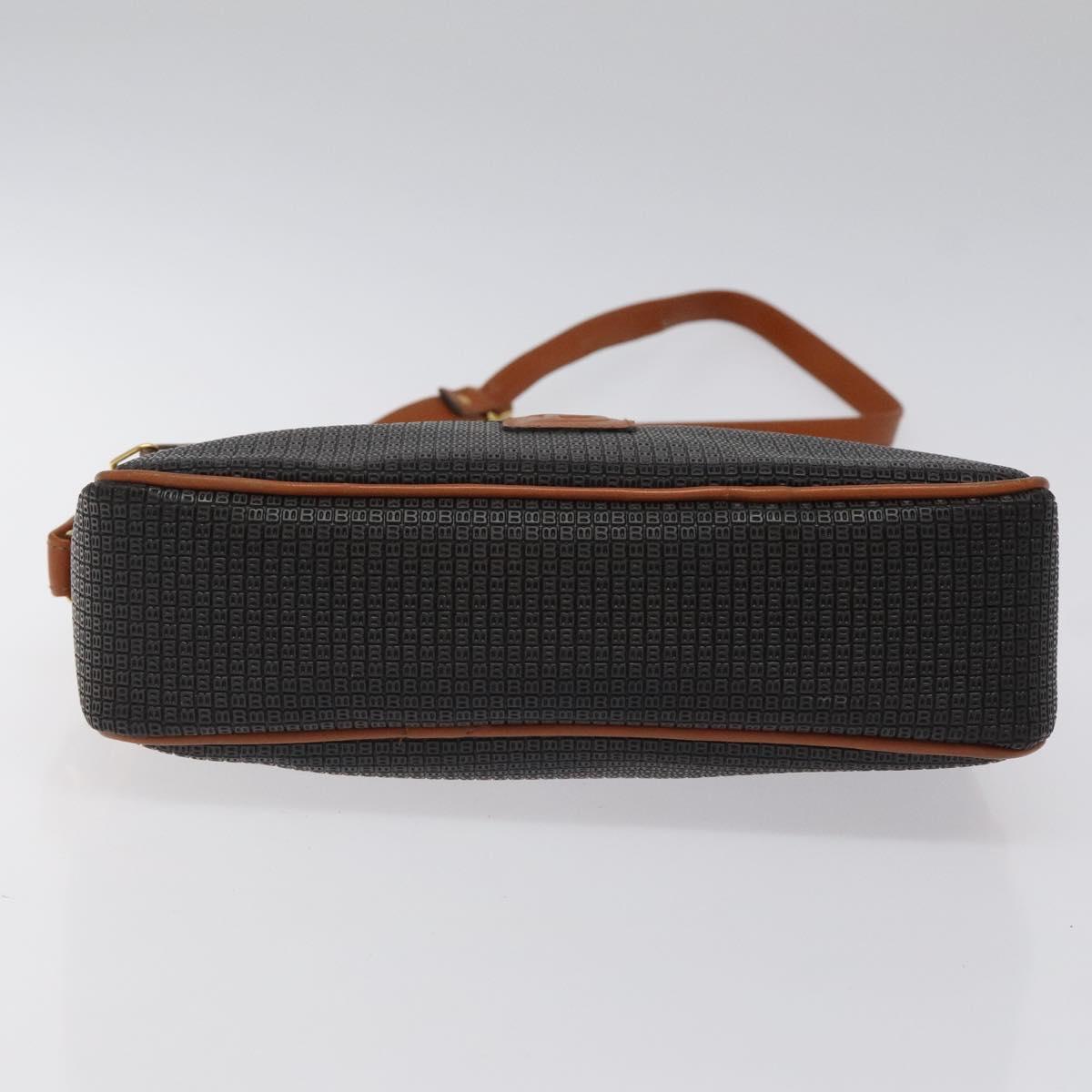 BALLY Shoulder Bag PVC Leather Brown Gold