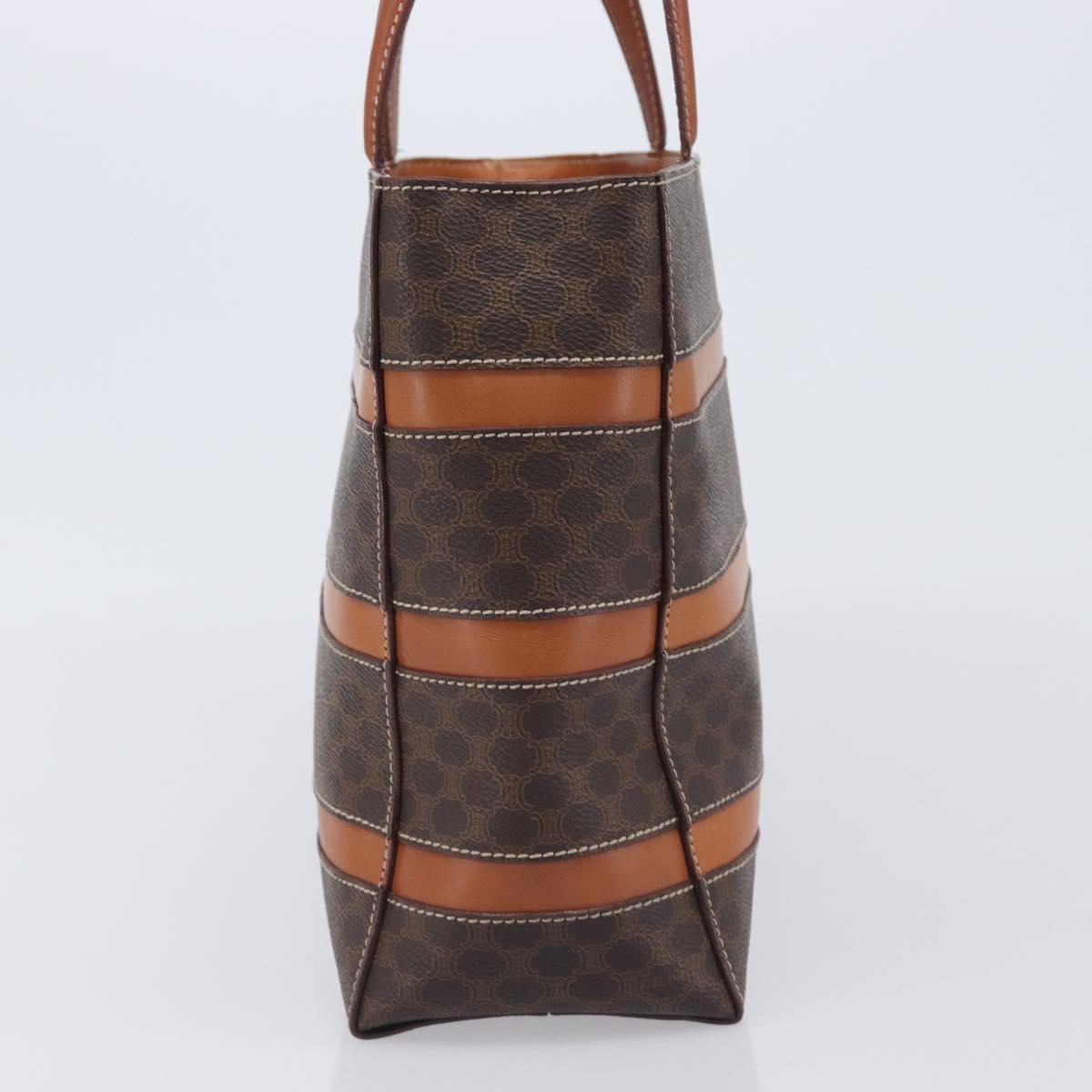 CELINE Macadam Hand Bag PVC Brown Gold Tone