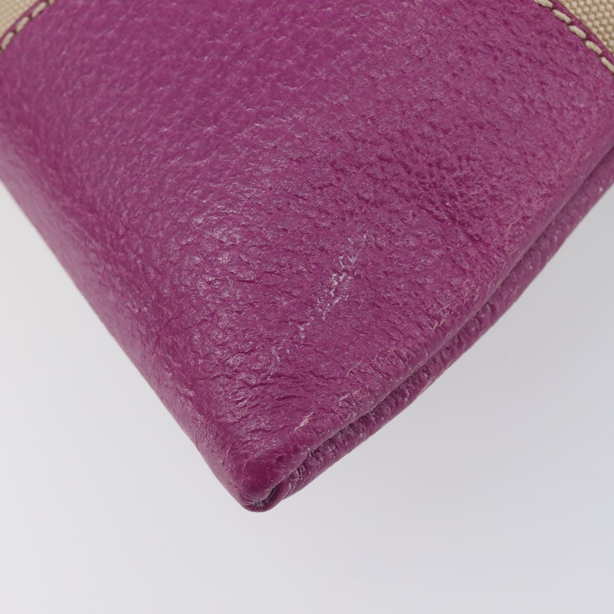 PRADA Hand Bag Canvas Beige Purple