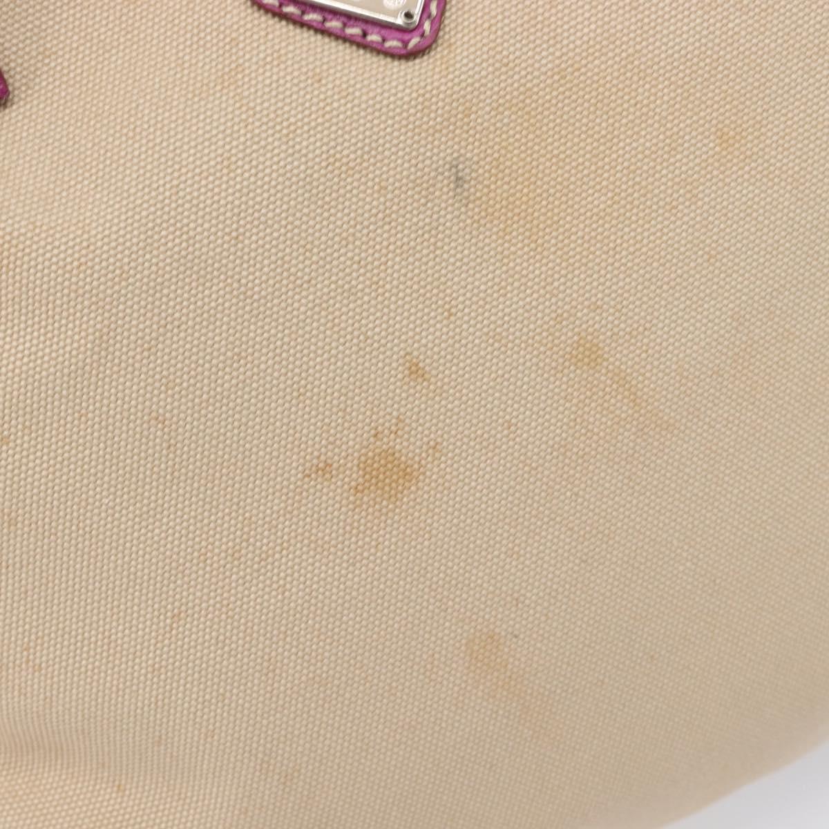 PRADA Hand Bag Canvas Beige Purple