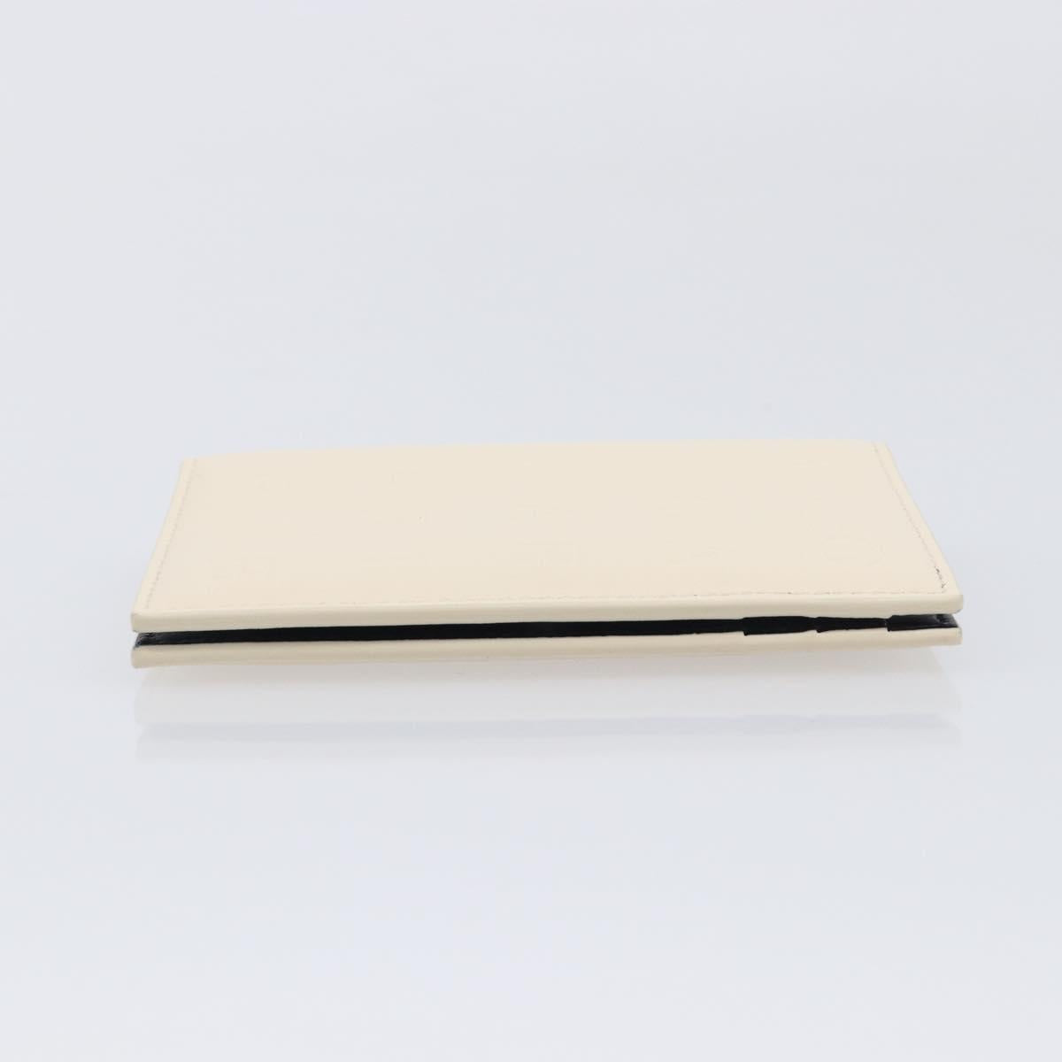 BVLGARI Card Case Leather Ivory Silver