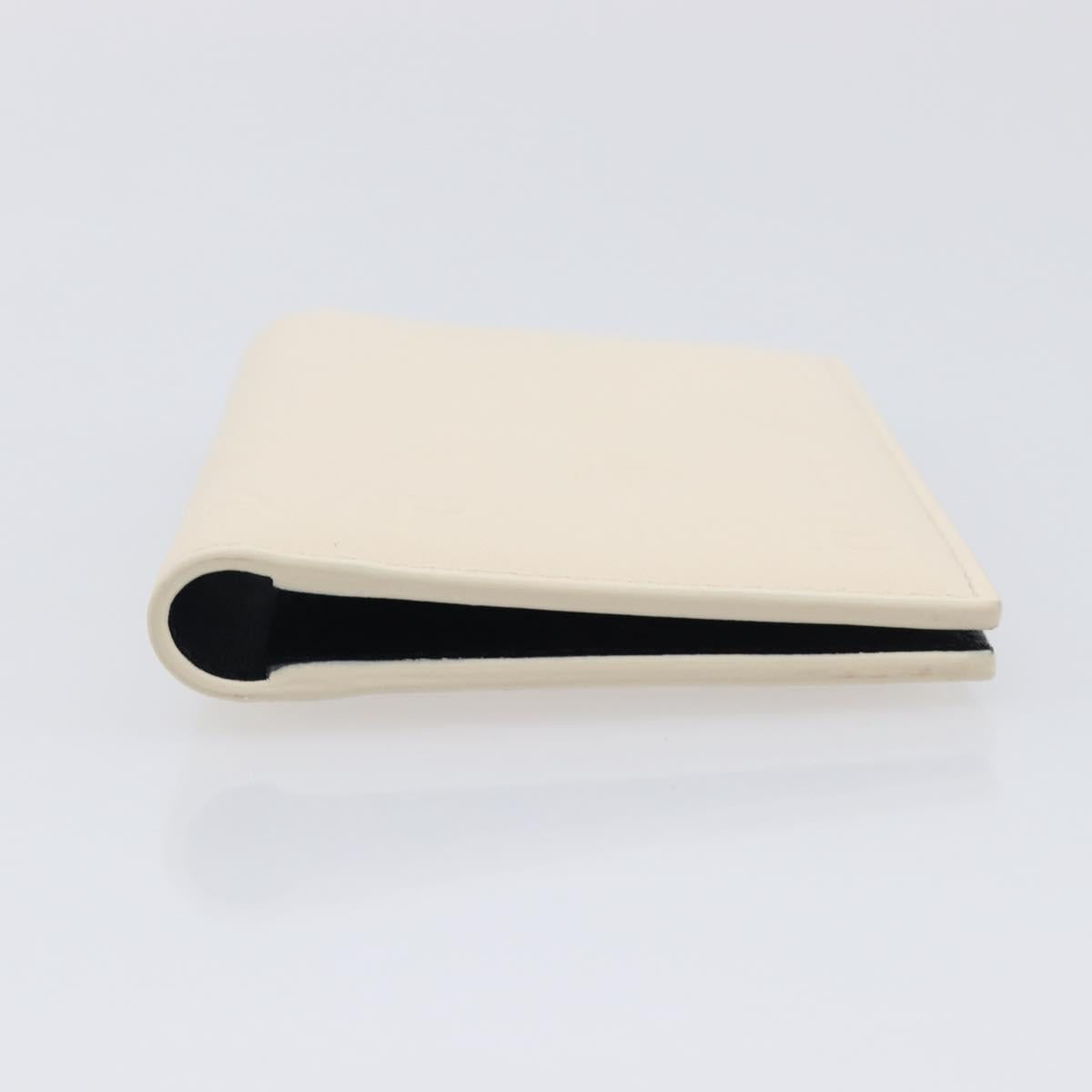 BVLGARI Card Case Leather Ivory Silver