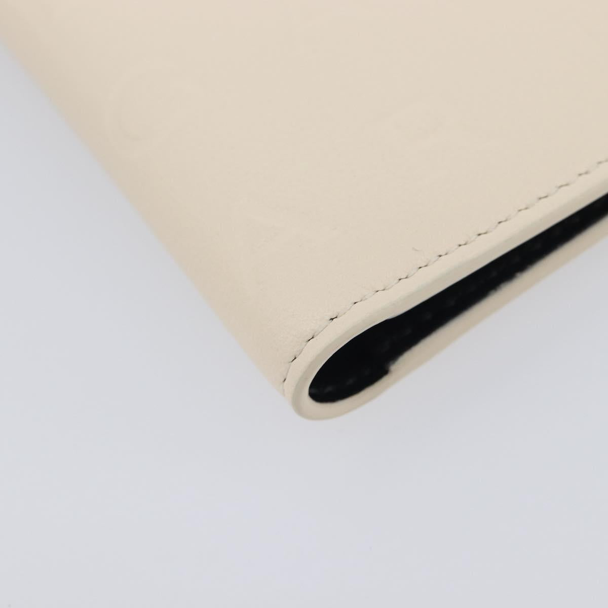 BVLGARI Card Case Leather Ivory Silver
