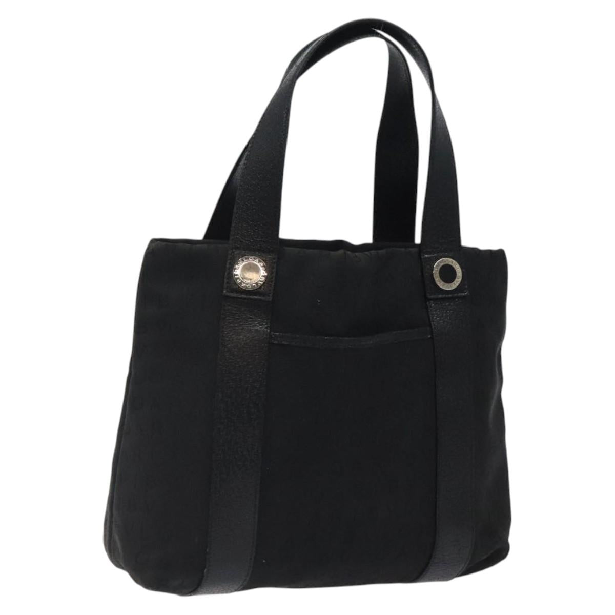 BVLGARI Logo Mania Hand Bag Canvas Black