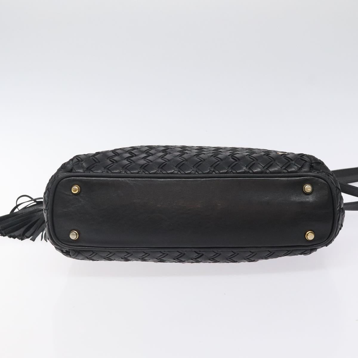 BALLY Quilted Shoulder Bag Leather Black Gold