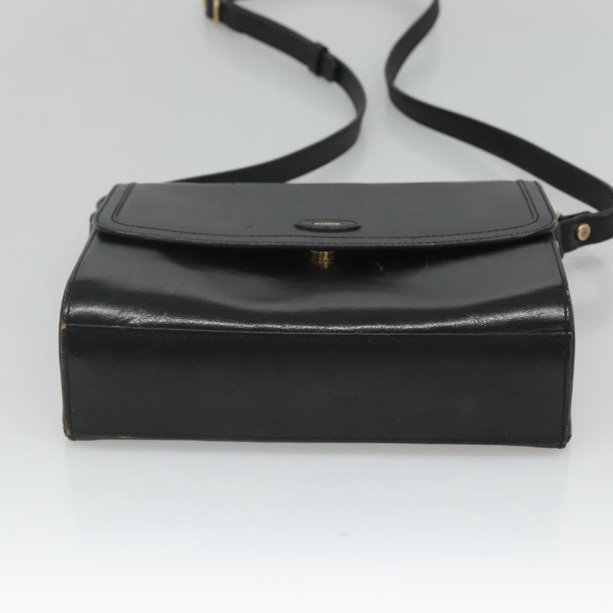 BALLY Shoulder Bag Leather Black Gold