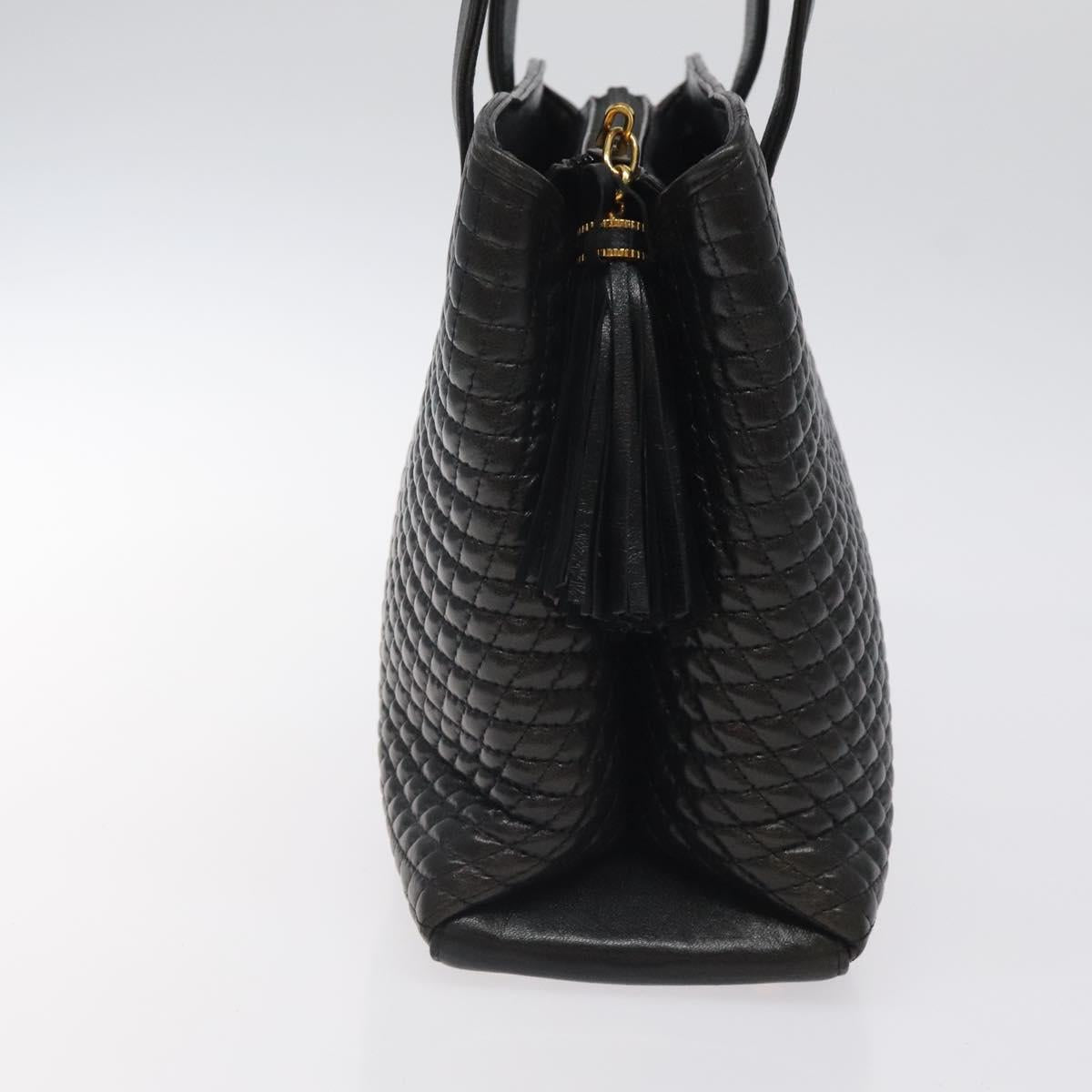 BALLY Hand Bag Leather Black Gold