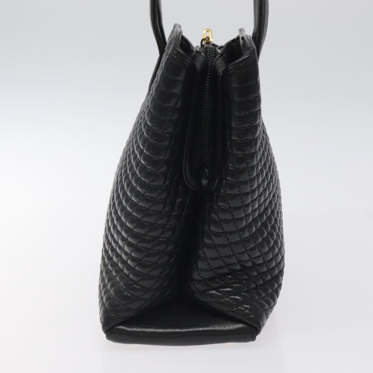 BALLY Hand Bag Leather Black Gold