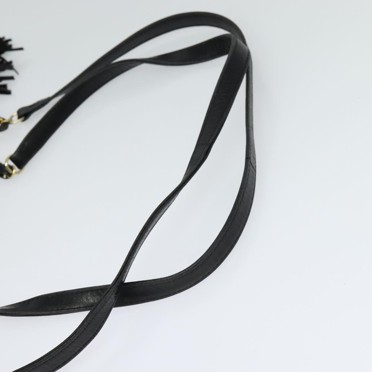 BALLY Shoulder Bag Leather Black Gold