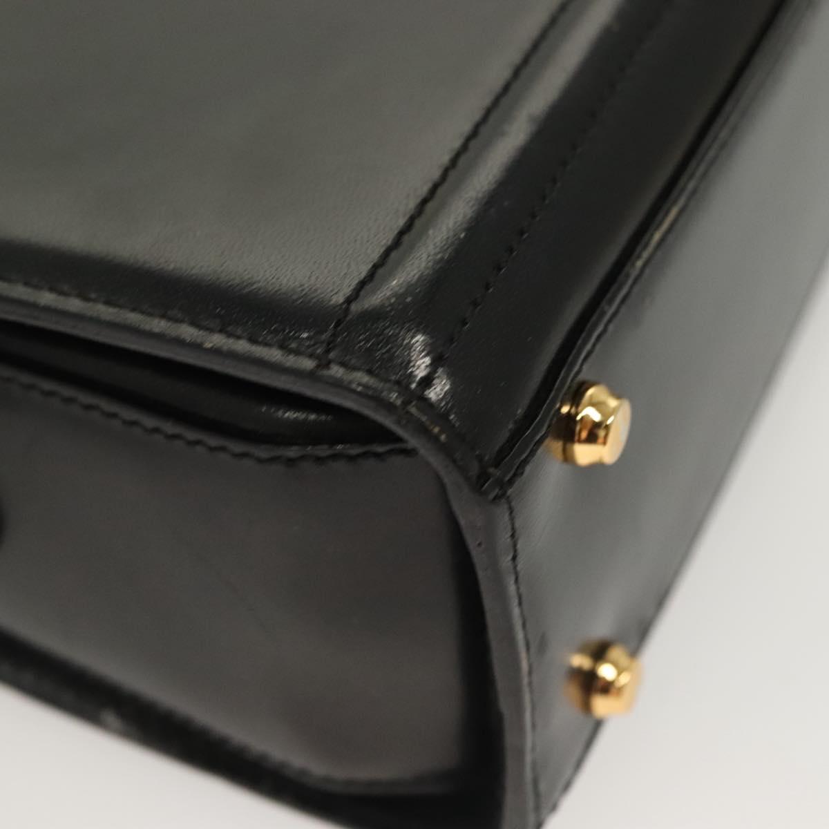 BALLY Shoulder Bag Leather Black Gold