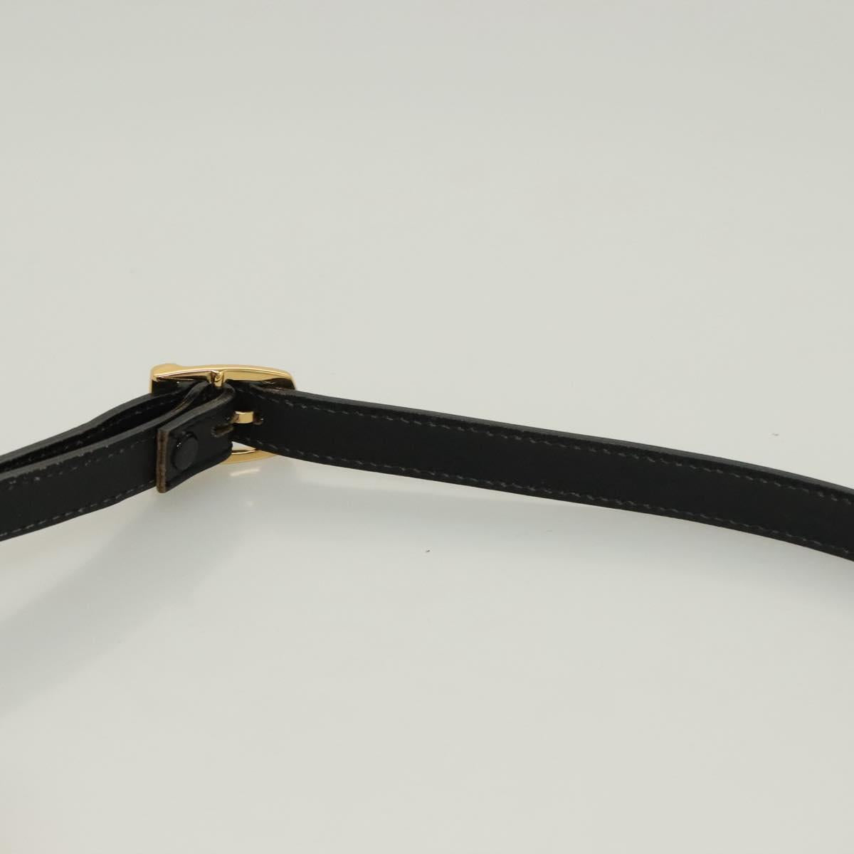 BALLY Shoulder Bag Leather Black Gold