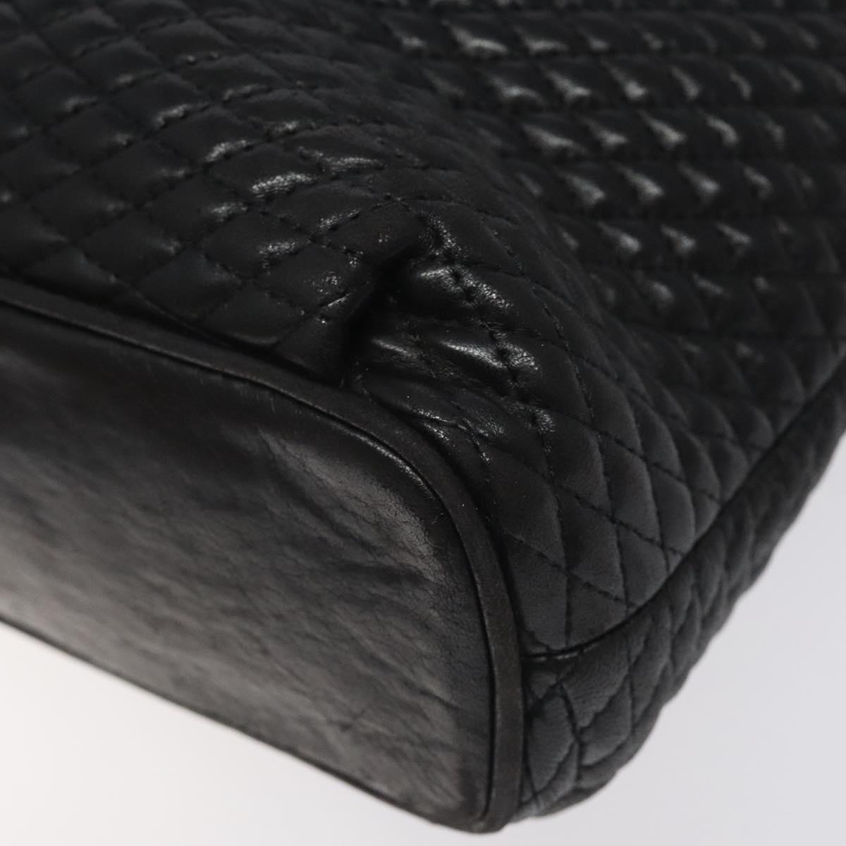 BALLY Chain Shoulder Bag Leather Black Gold