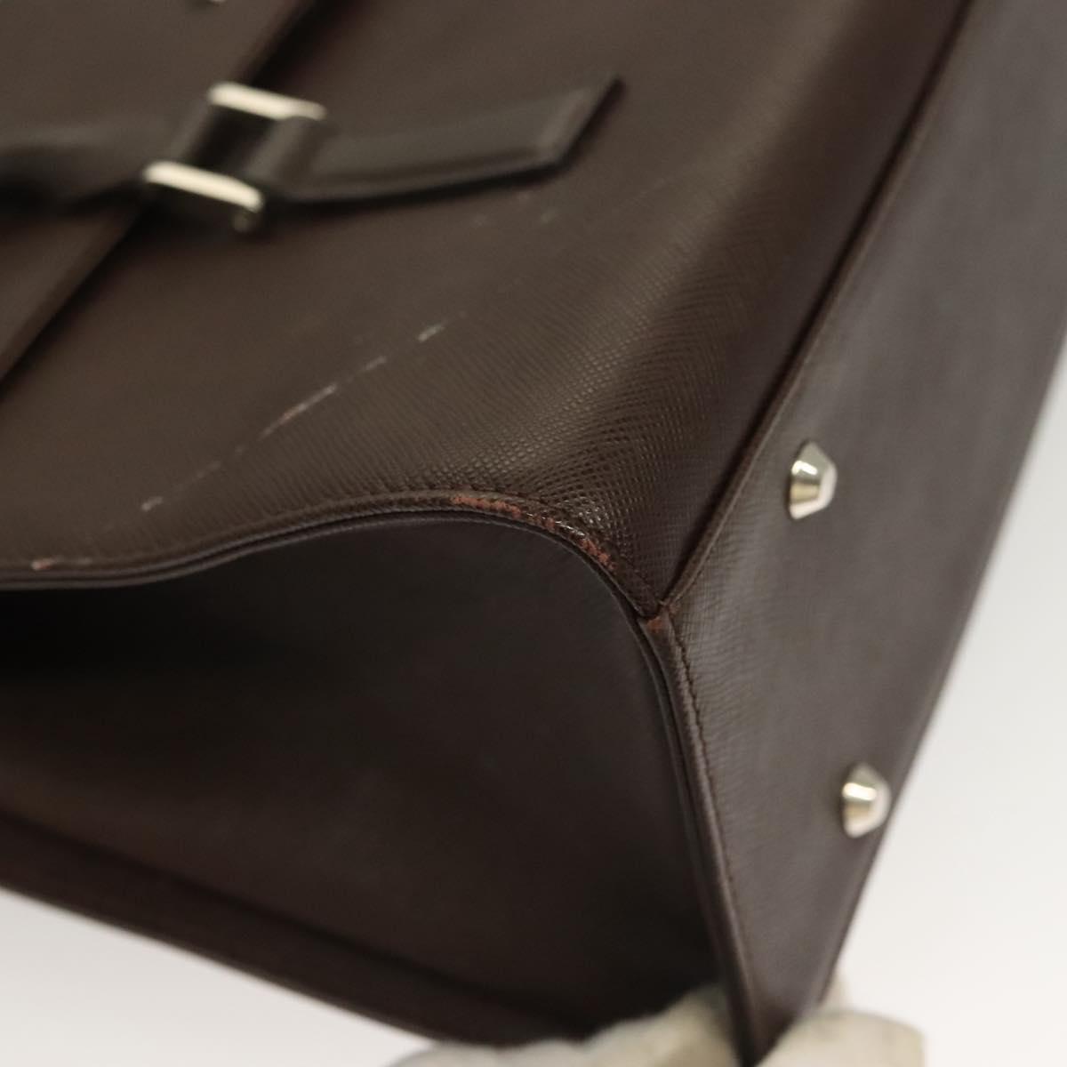 BURBERRY Hand Bag Leather Silver Brown