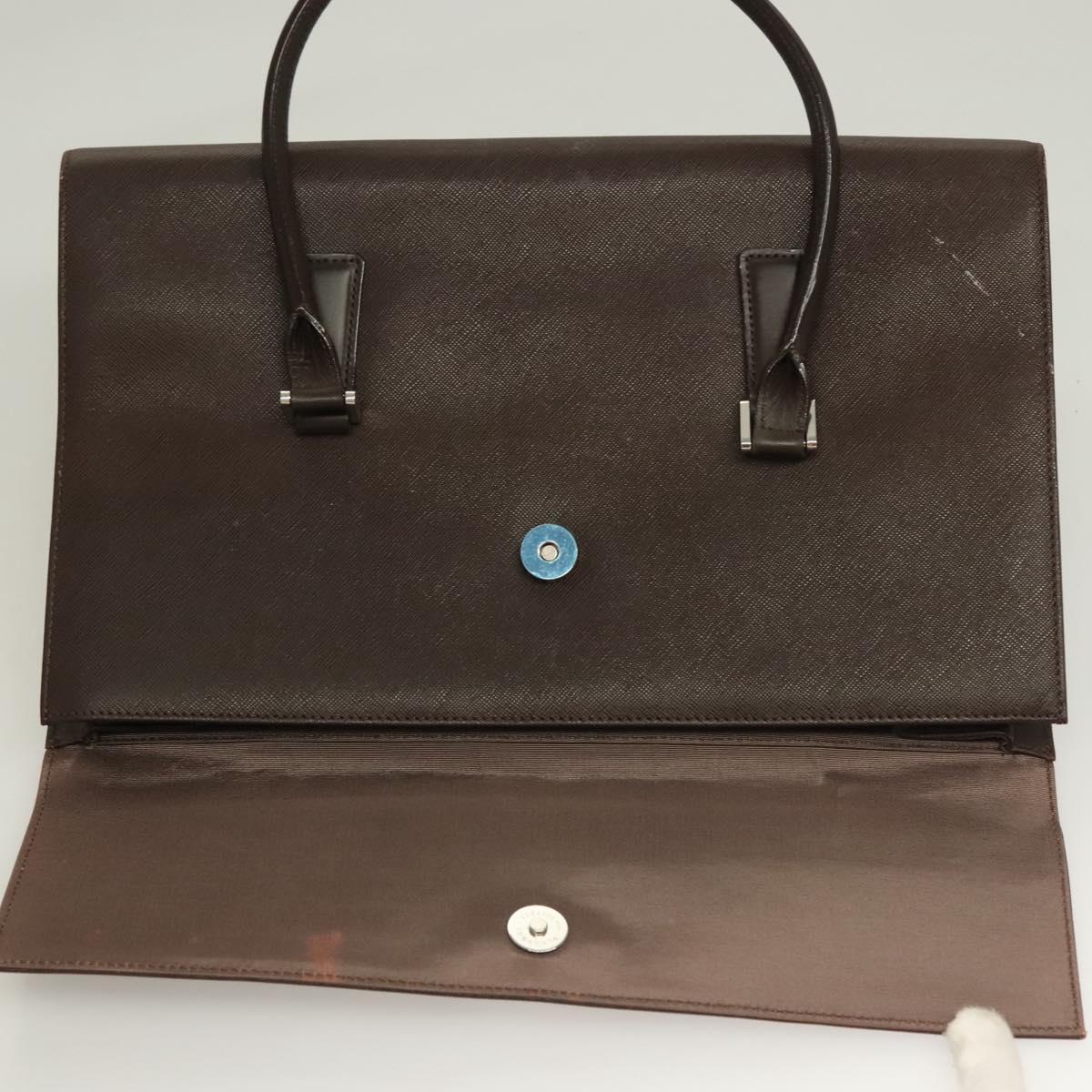 BURBERRY Hand Bag Leather Silver Brown