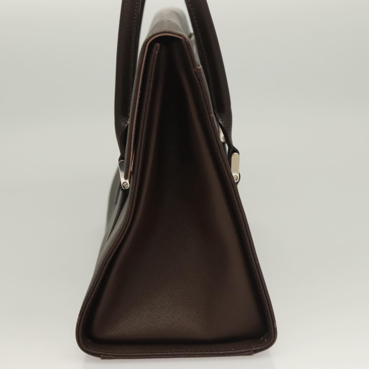 BURBERRY Hand Bag Leather Silver Brown