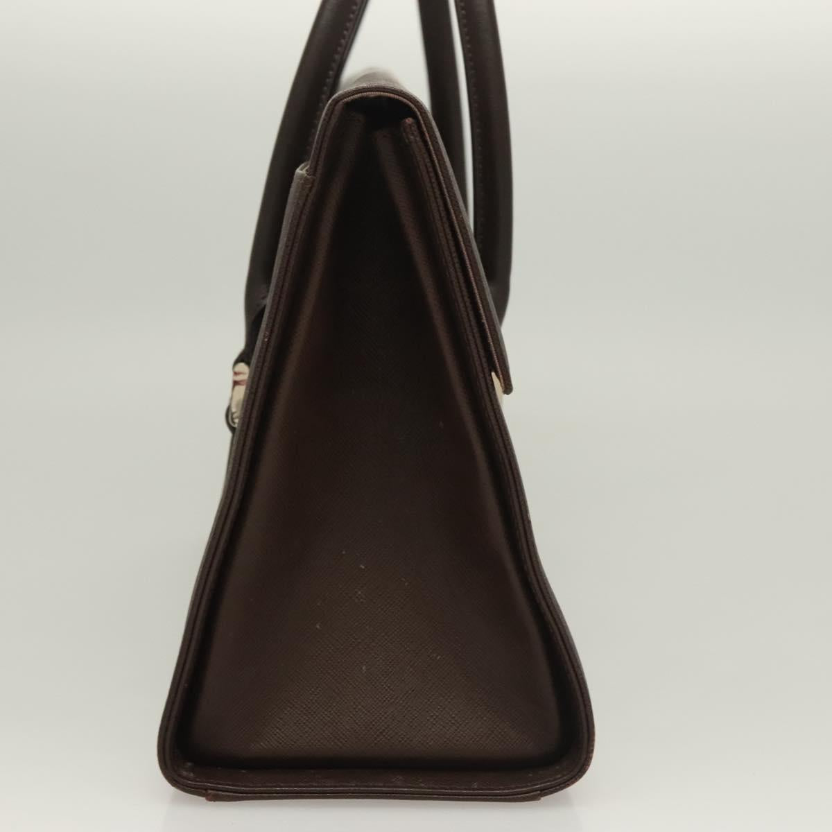 BURBERRY Hand Bag Leather Silver Brown