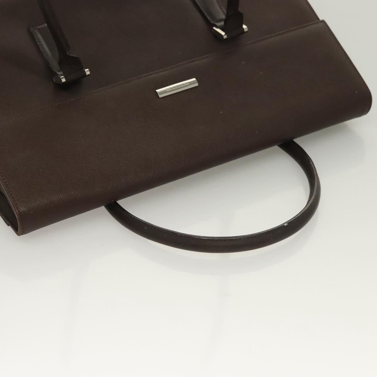 BURBERRY Hand Bag Leather Silver Brown