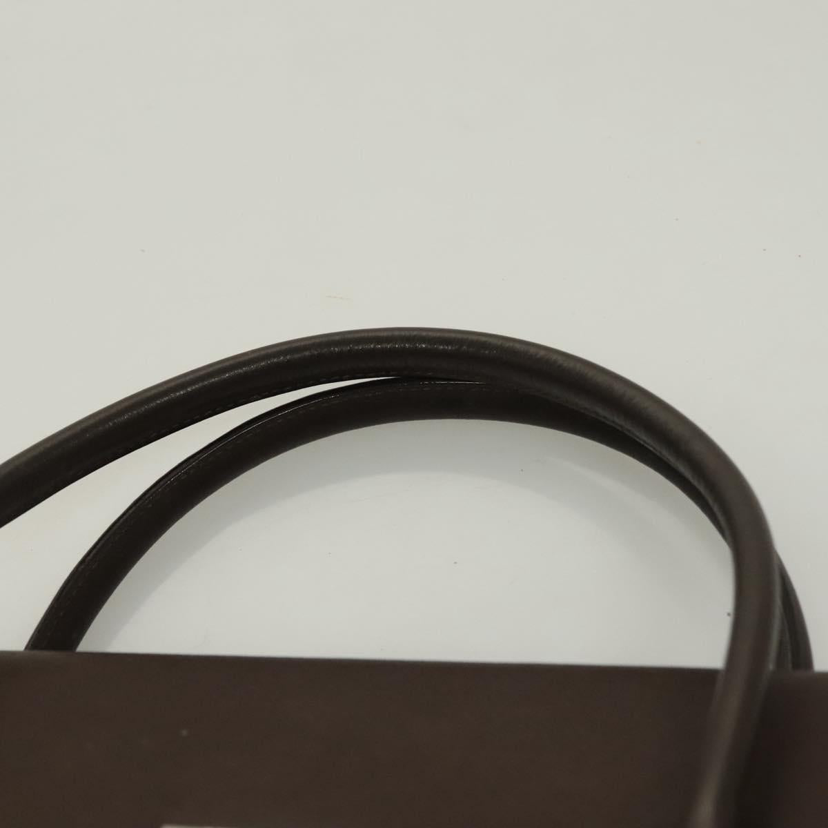 BURBERRY Hand Bag Leather Silver Brown