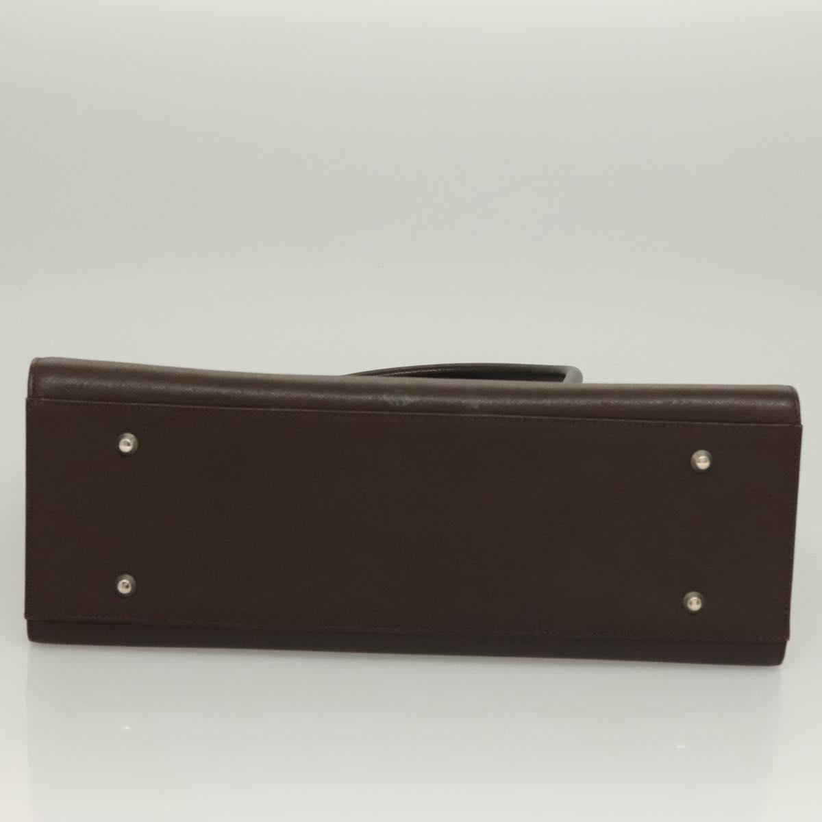 BURBERRY Hand Bag Leather Silver Brown