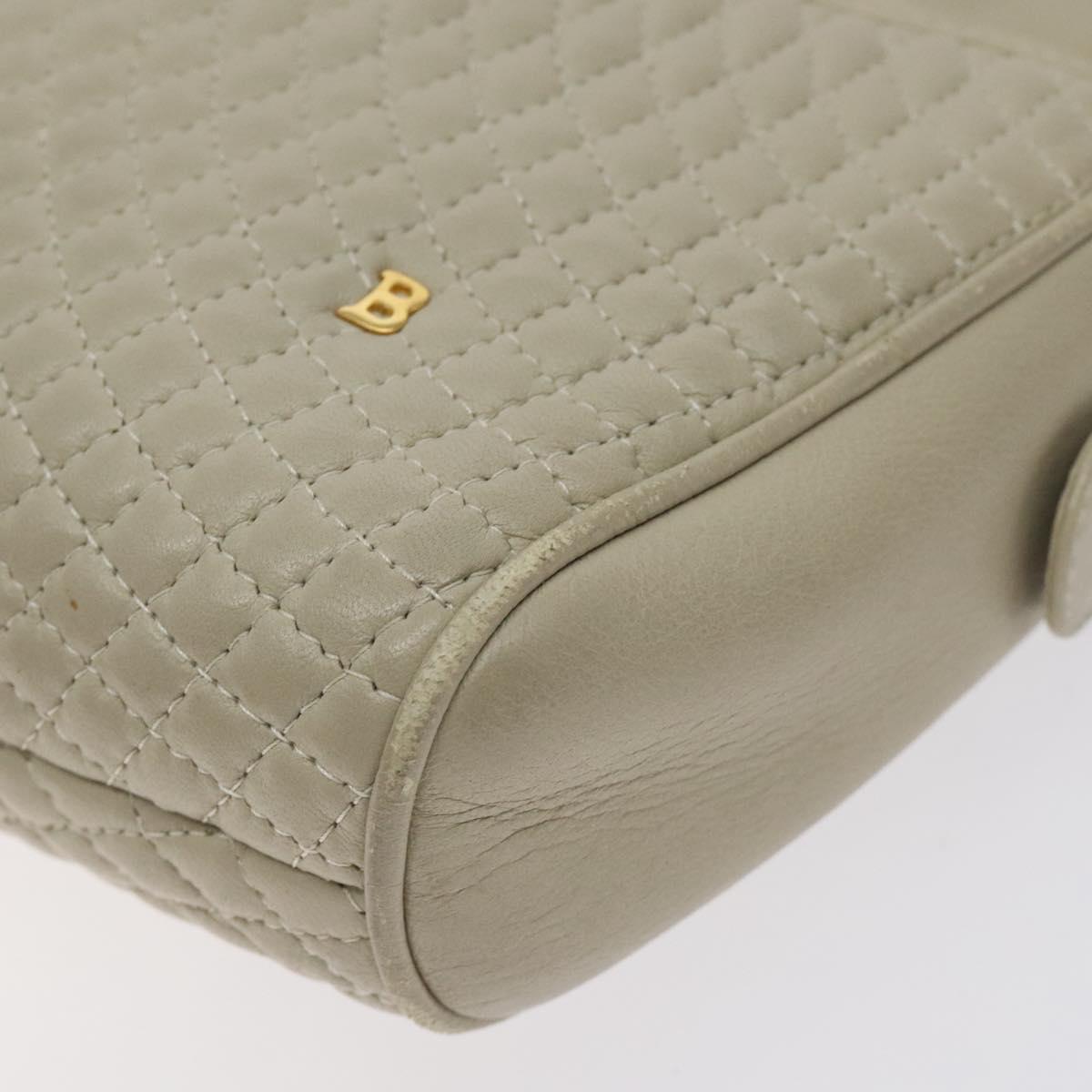 BALLY Shoulder Bag Leather Beige Gold