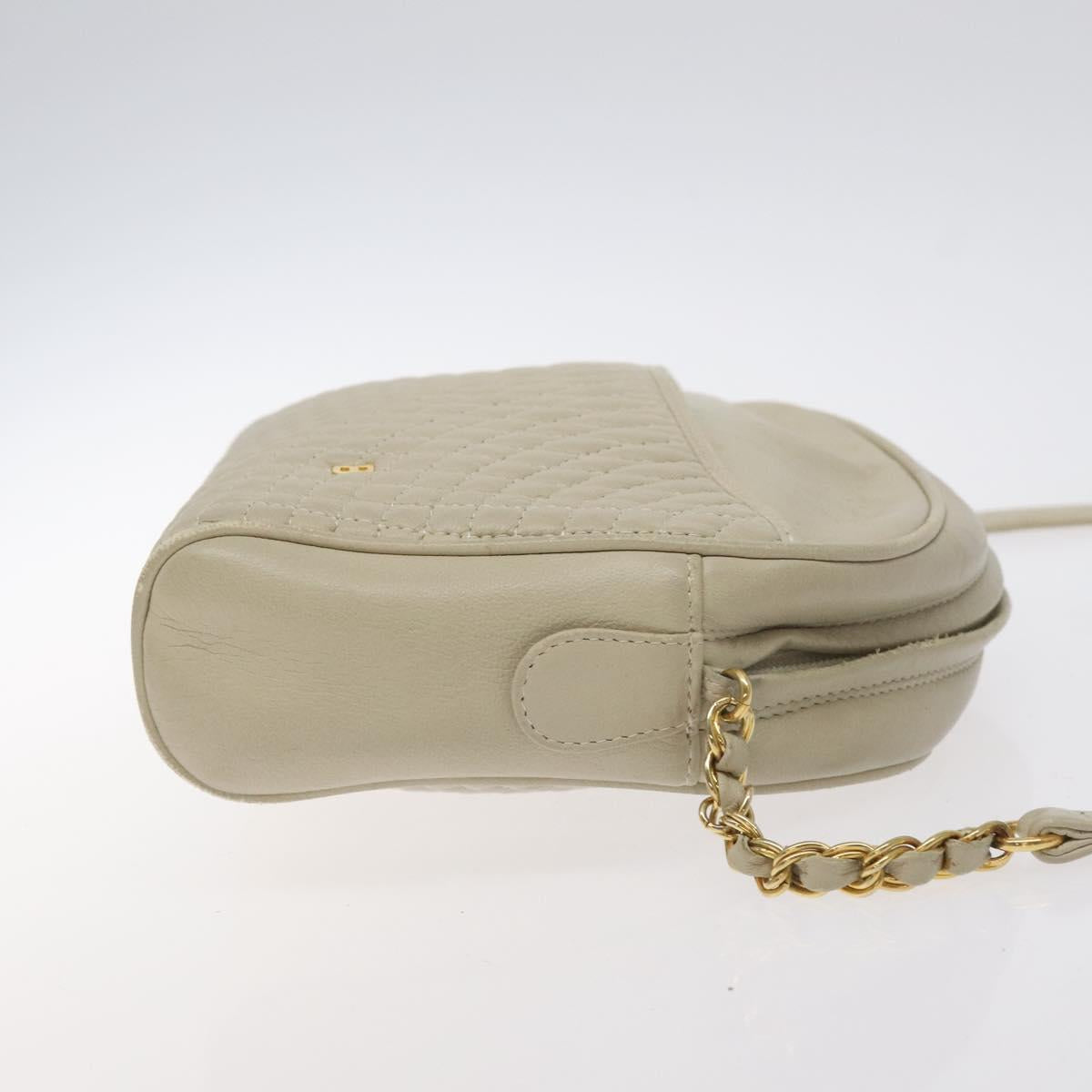 BALLY Shoulder Bag Leather Beige Gold