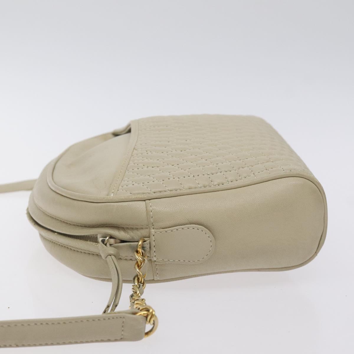 BALLY Shoulder Bag Leather Beige Gold