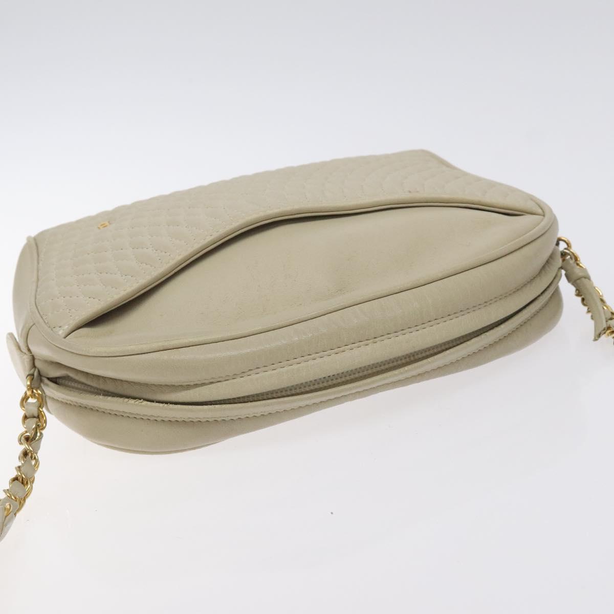 BALLY Shoulder Bag Leather Beige Gold