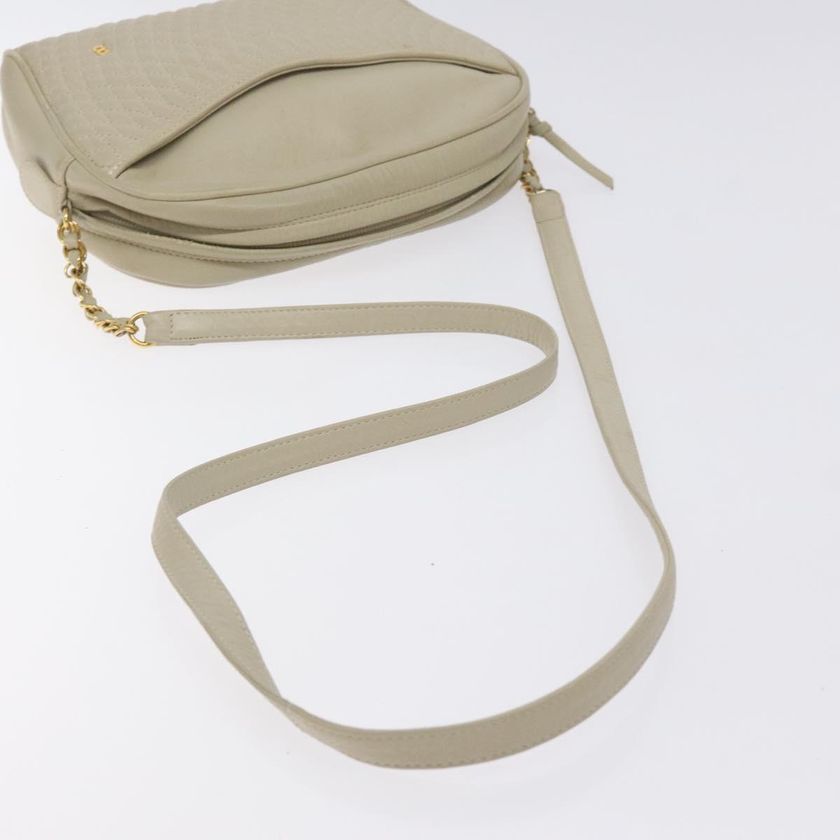 BALLY Shoulder Bag Leather Beige Gold