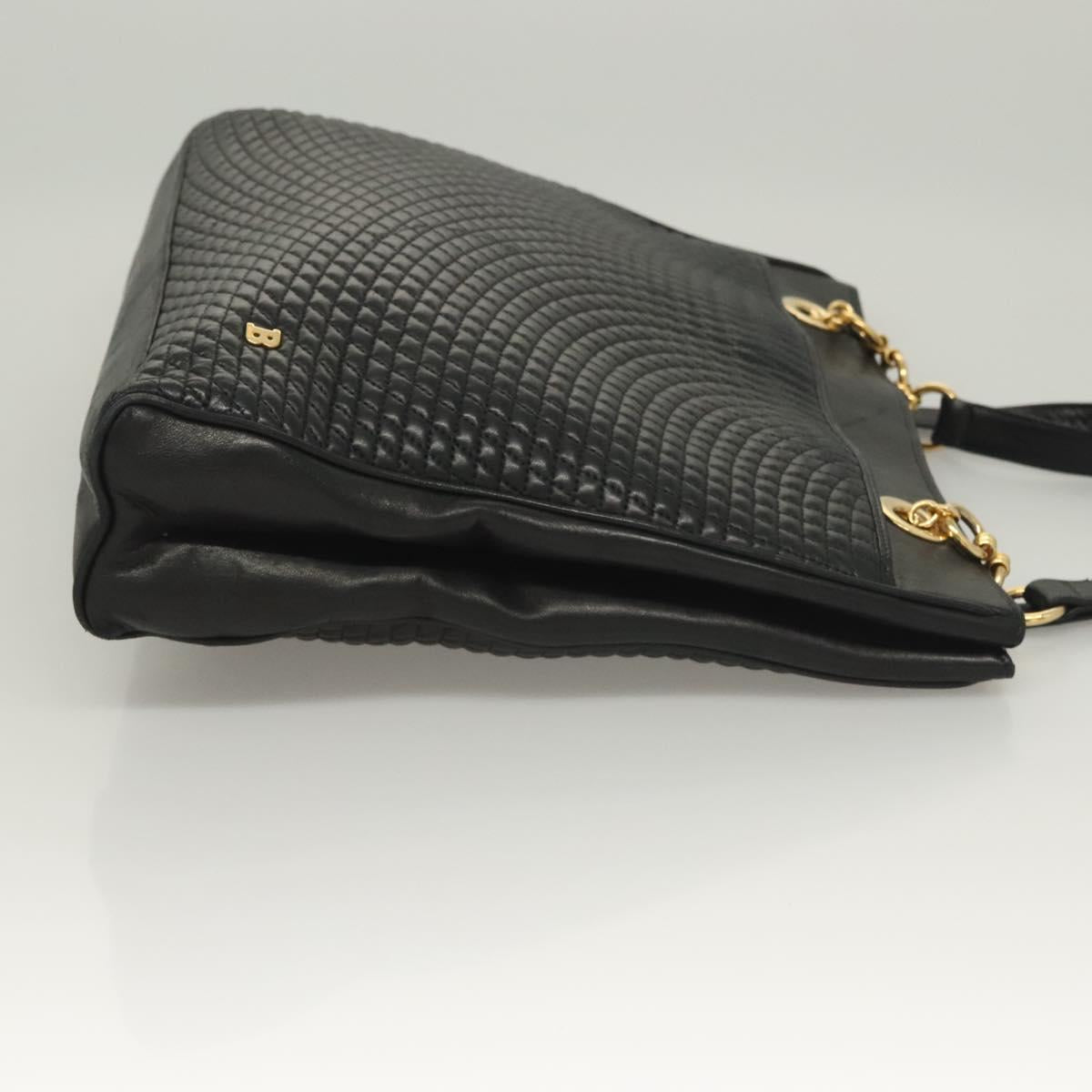 BALLY Tote Bag Leather Black Gold
