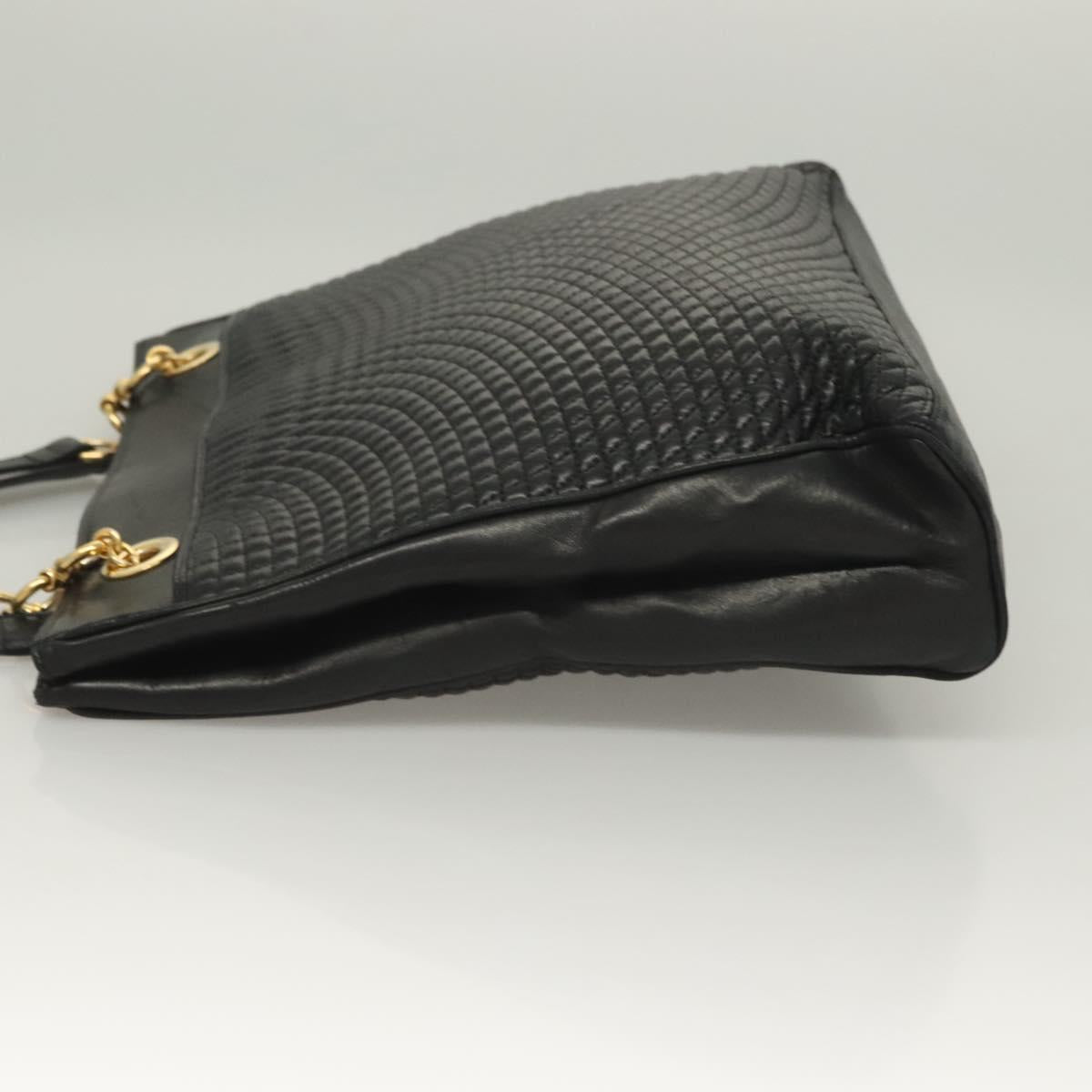 BALLY Tote Bag Leather Black Gold