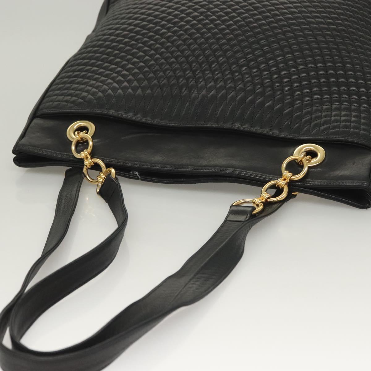 BALLY Tote Bag Leather Black Gold