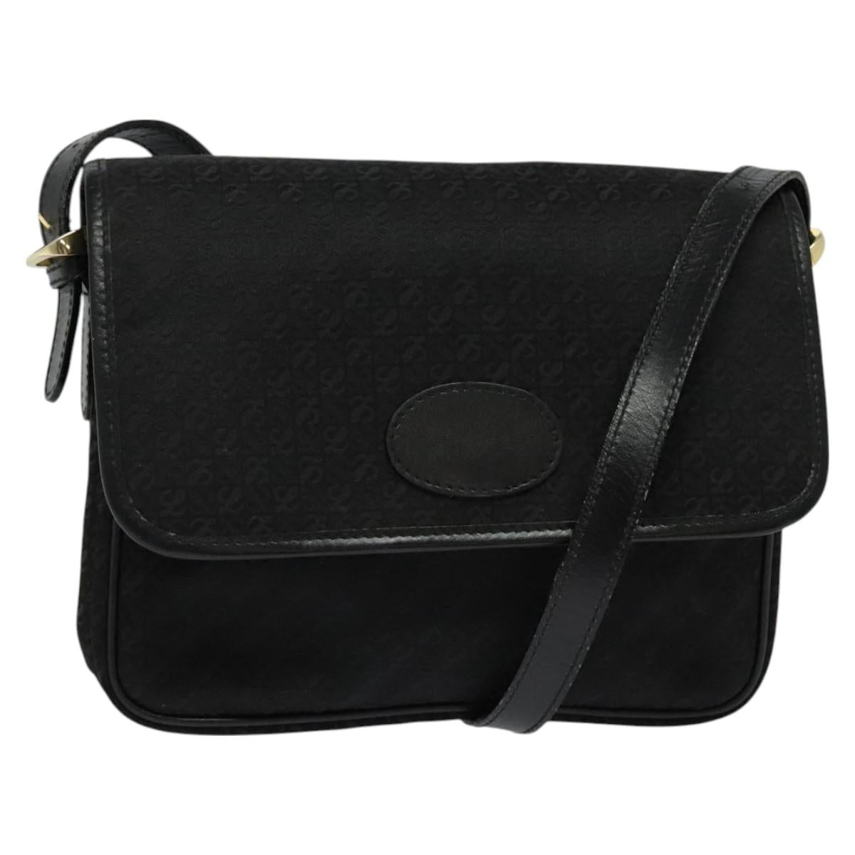 LOEWE Anagram Shoulder Bag Canvas Black Gold