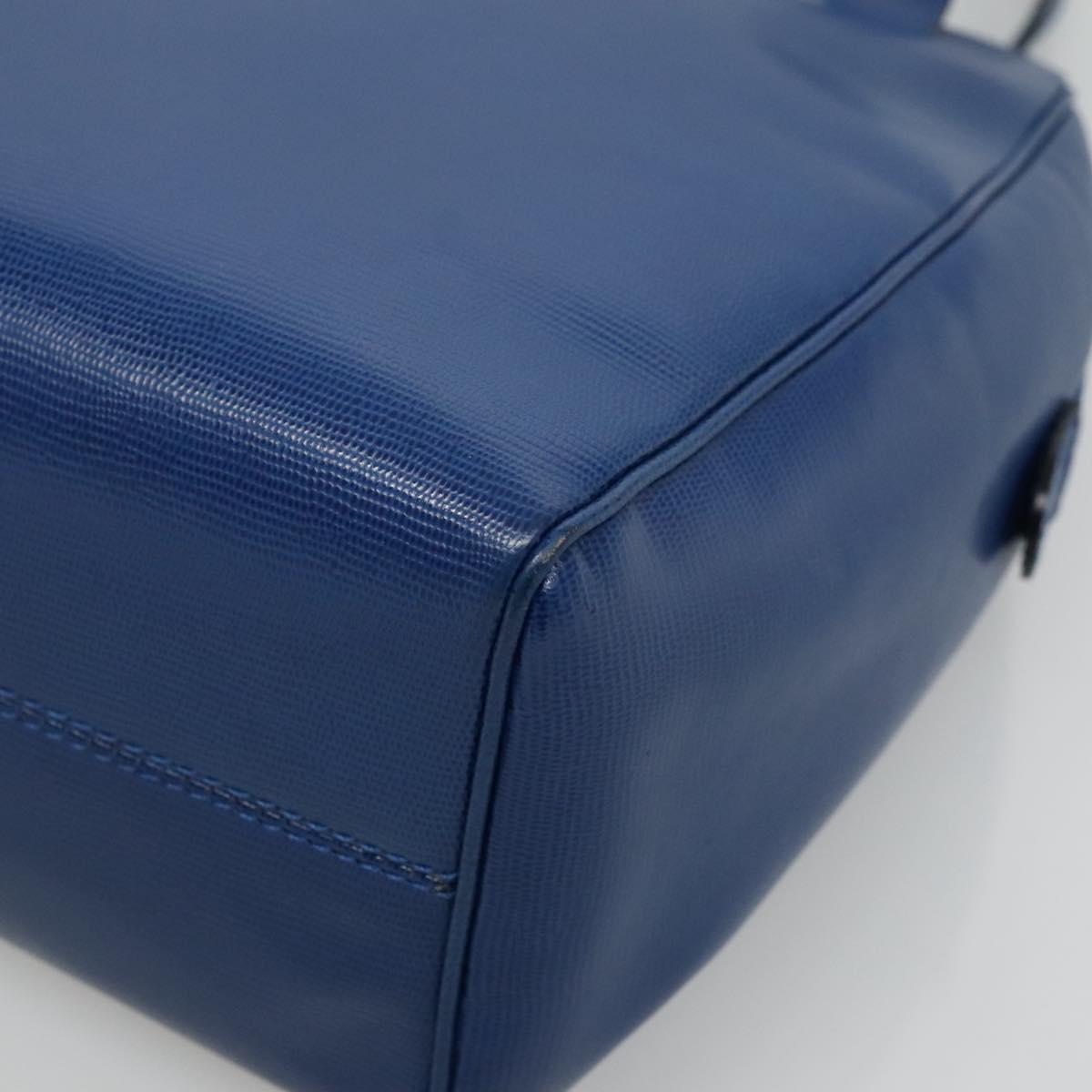 CELINE Shoulder Bag Leather Blue Gold
