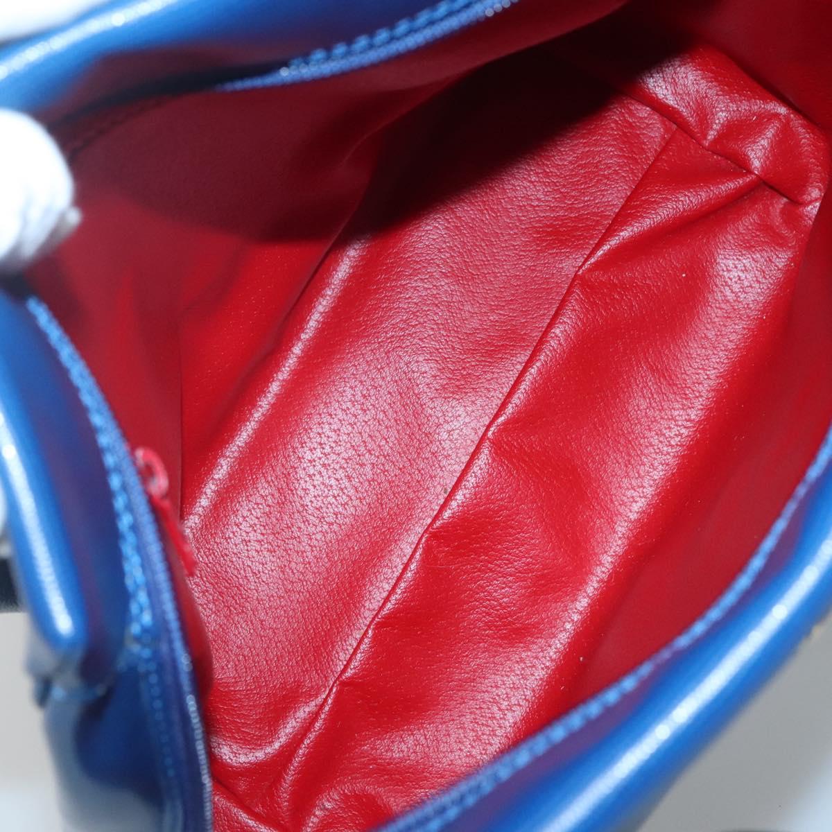 CELINE Shoulder Bag Leather Blue Gold