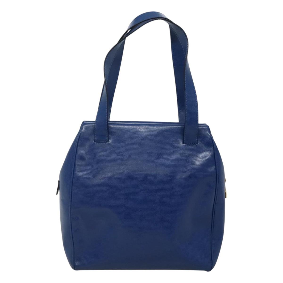 CELINE Shoulder Bag Leather Blue Gold