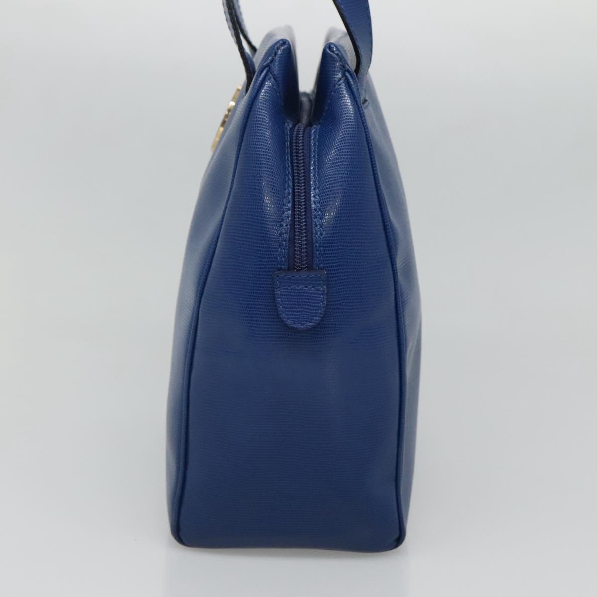 CELINE Shoulder Bag Leather Blue Gold