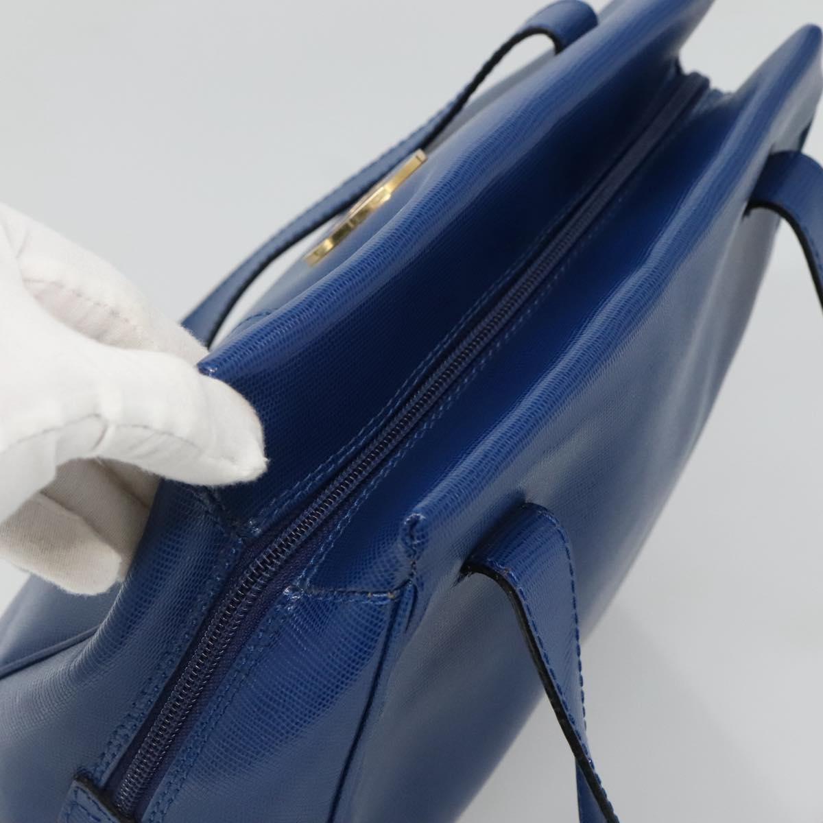 CELINE Shoulder Bag Leather Blue Gold