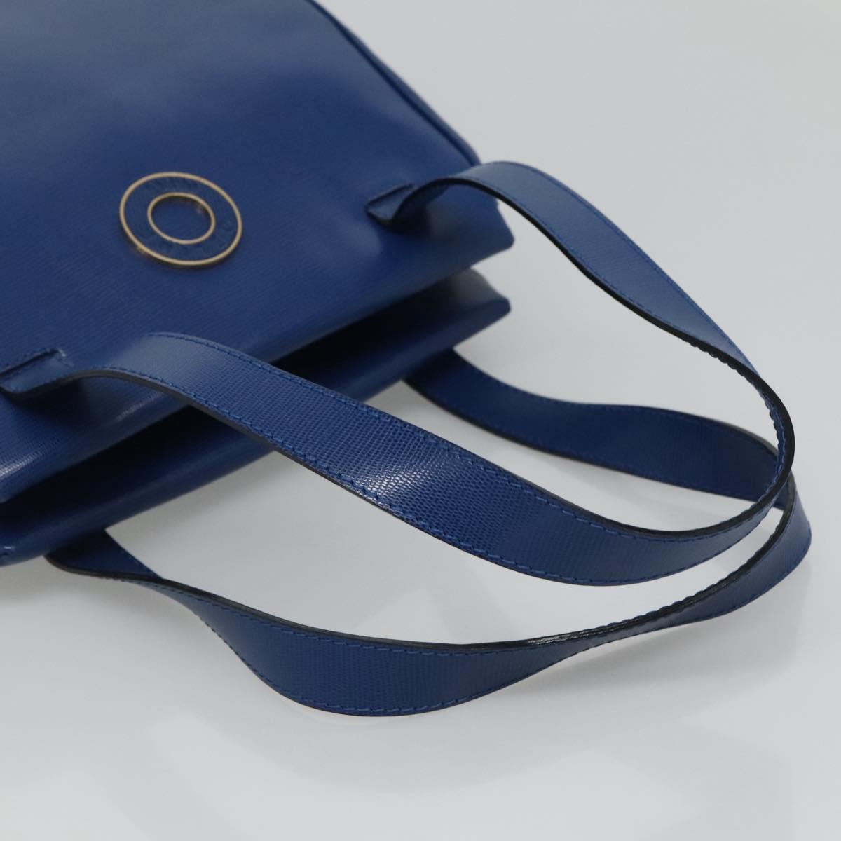 CELINE Shoulder Bag Leather Blue Gold