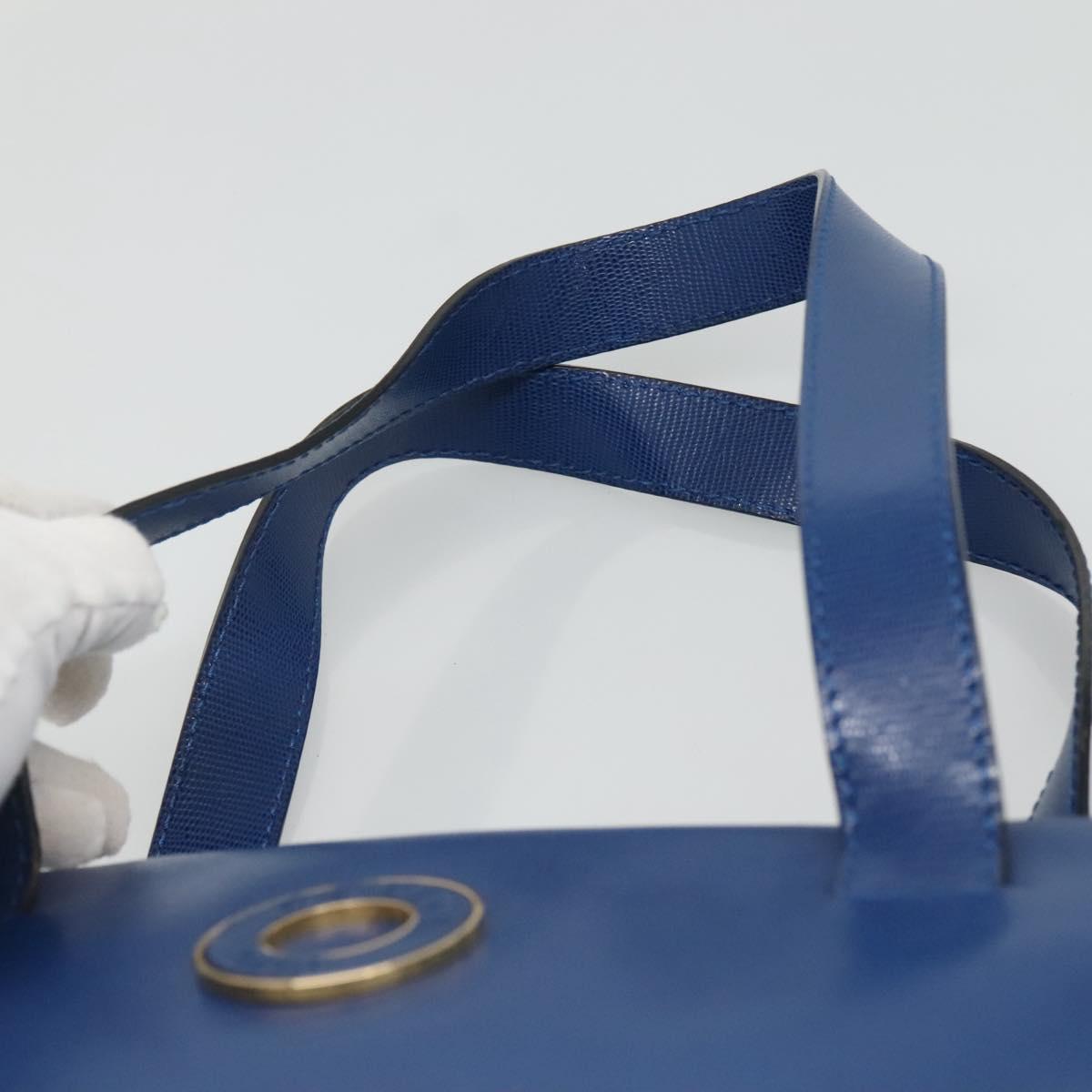 CELINE Shoulder Bag Leather Blue Gold