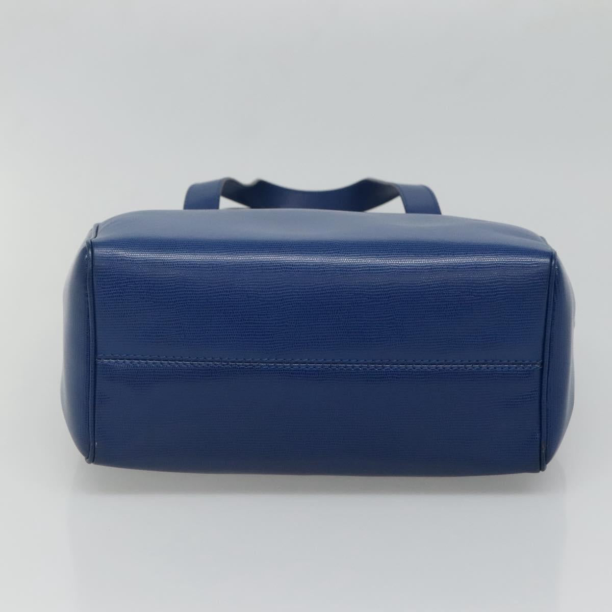 CELINE Shoulder Bag Leather Blue Gold