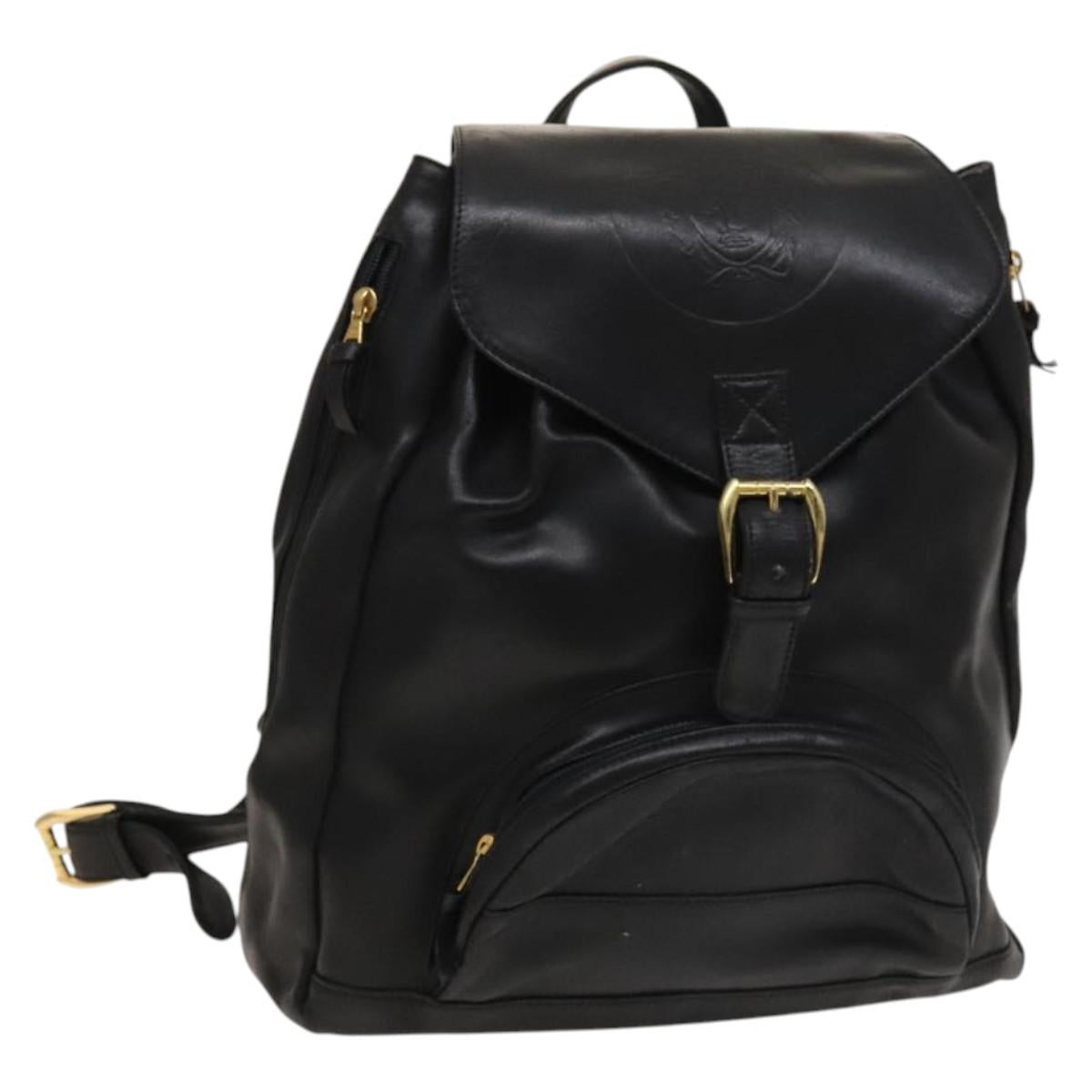 Gianni Versace Backpack Leather Black Gold