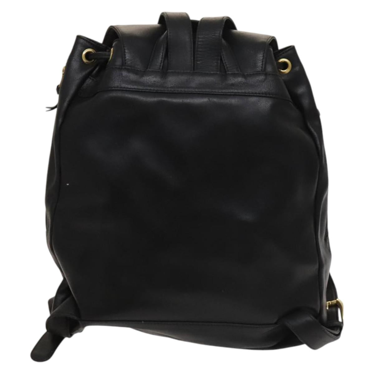 Gianni Versace Backpack Leather Black Gold