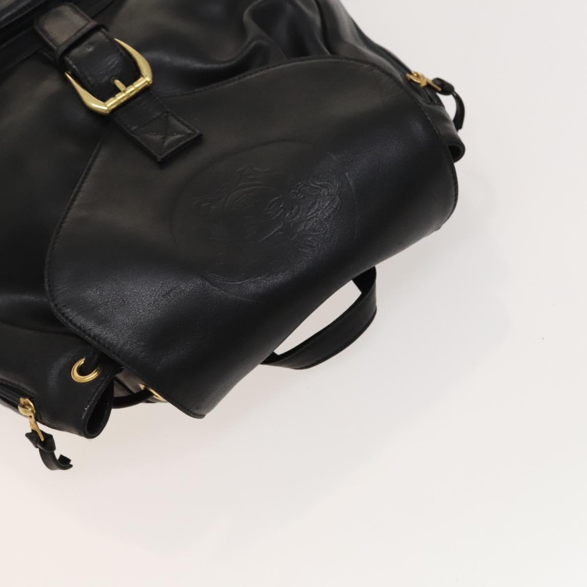 Gianni Versace Backpack Leather Black Gold