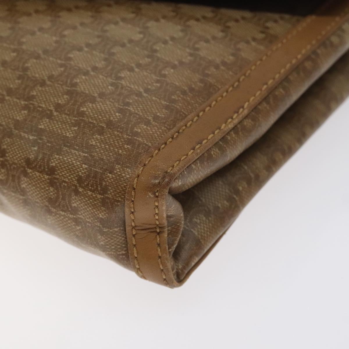 CELINE Macadam Canvas Shoulder Bag Brown Gold