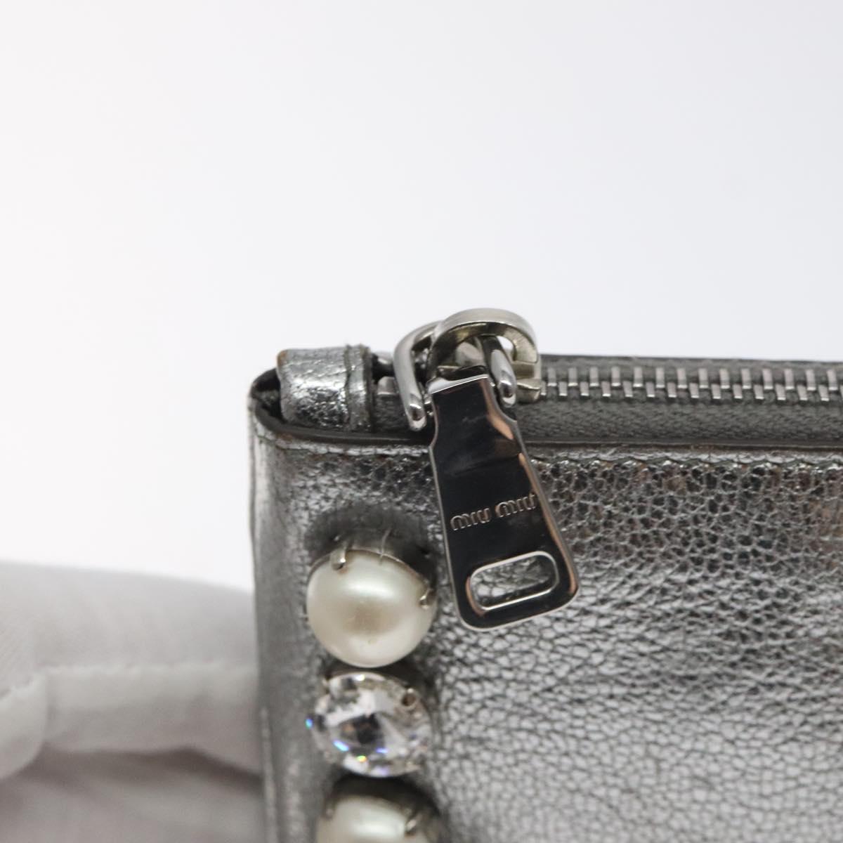 Miu Miu Pouch Leather Silver