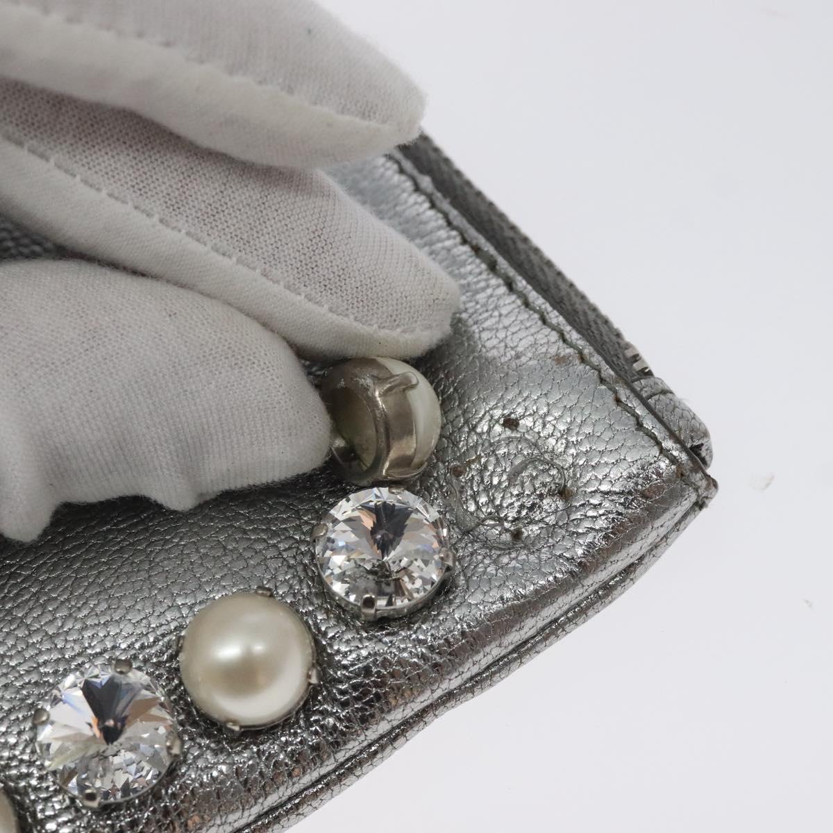 Miu Miu Pouch Leather Silver
