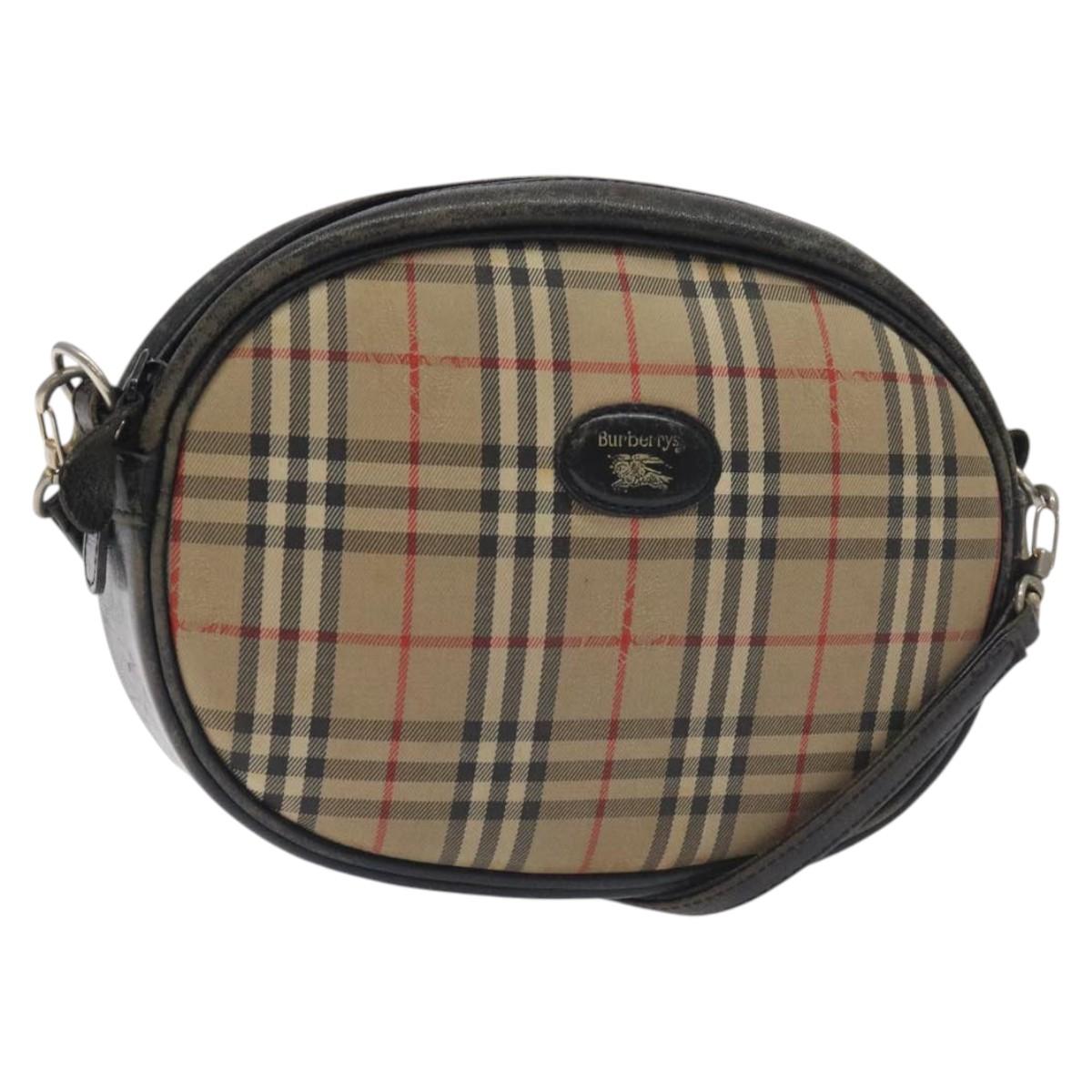 Burberrys Nova Check Shoulder Bag Canvas Beige